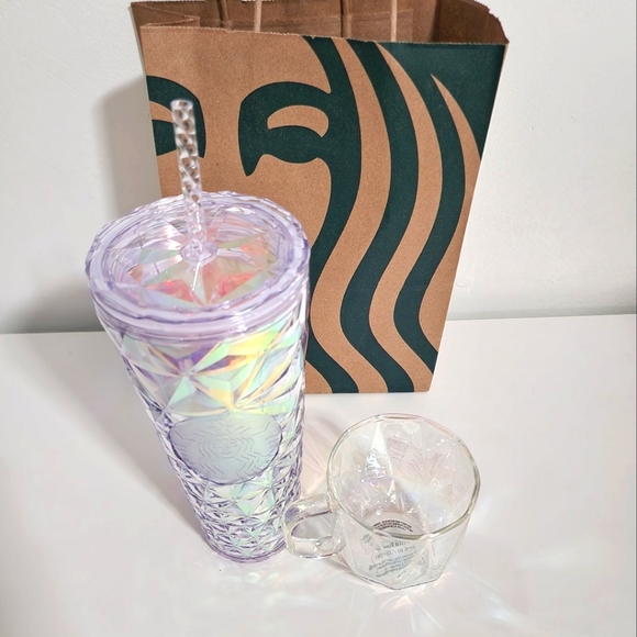 Starbucks 2023 New Release Diamond Iridescent Unicorn Holiday Tumbler Glass Mug - Picture 10 of 10